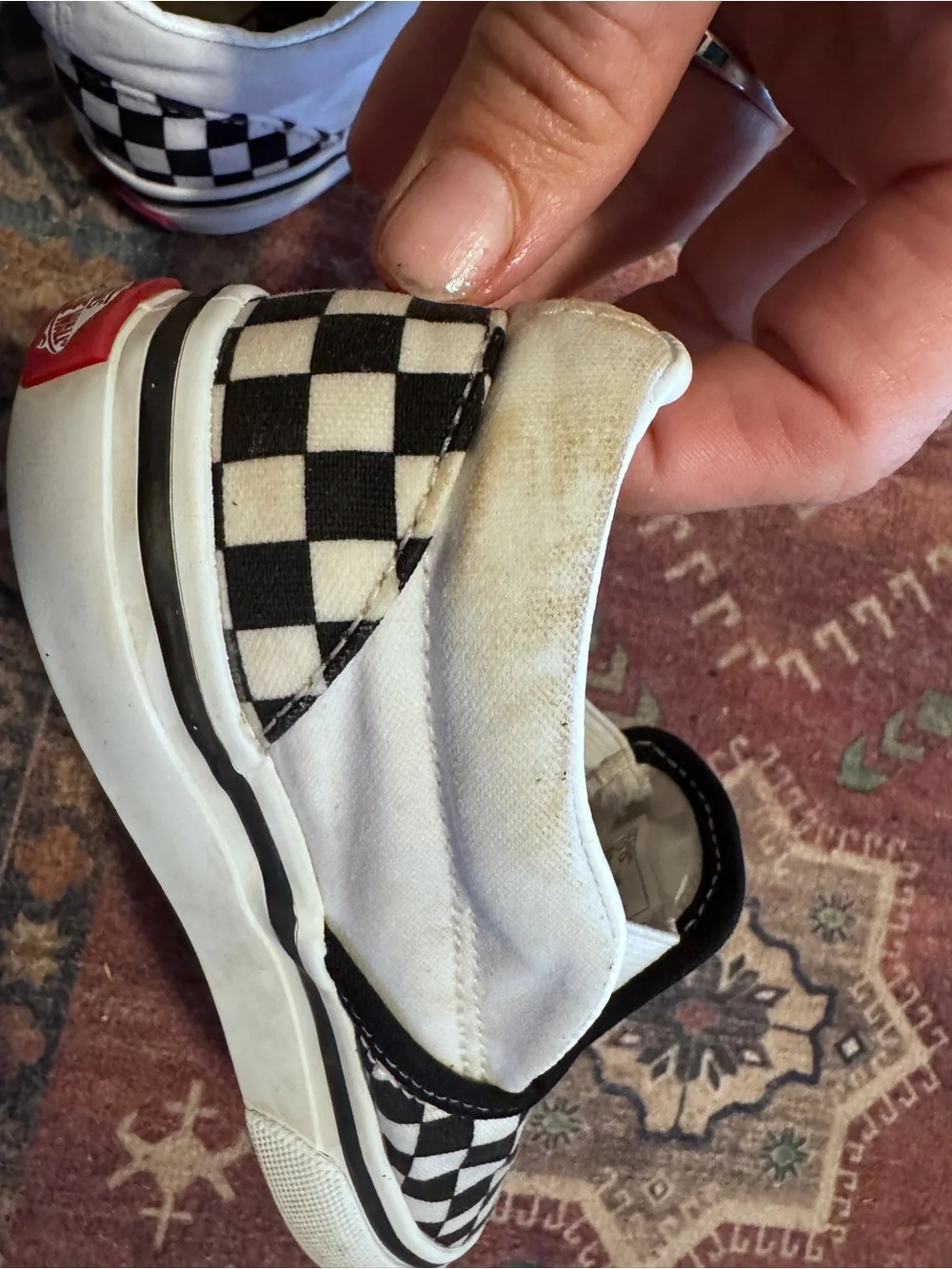 Vans Kids Slip-On Checkerboard Sneakers - Black & White